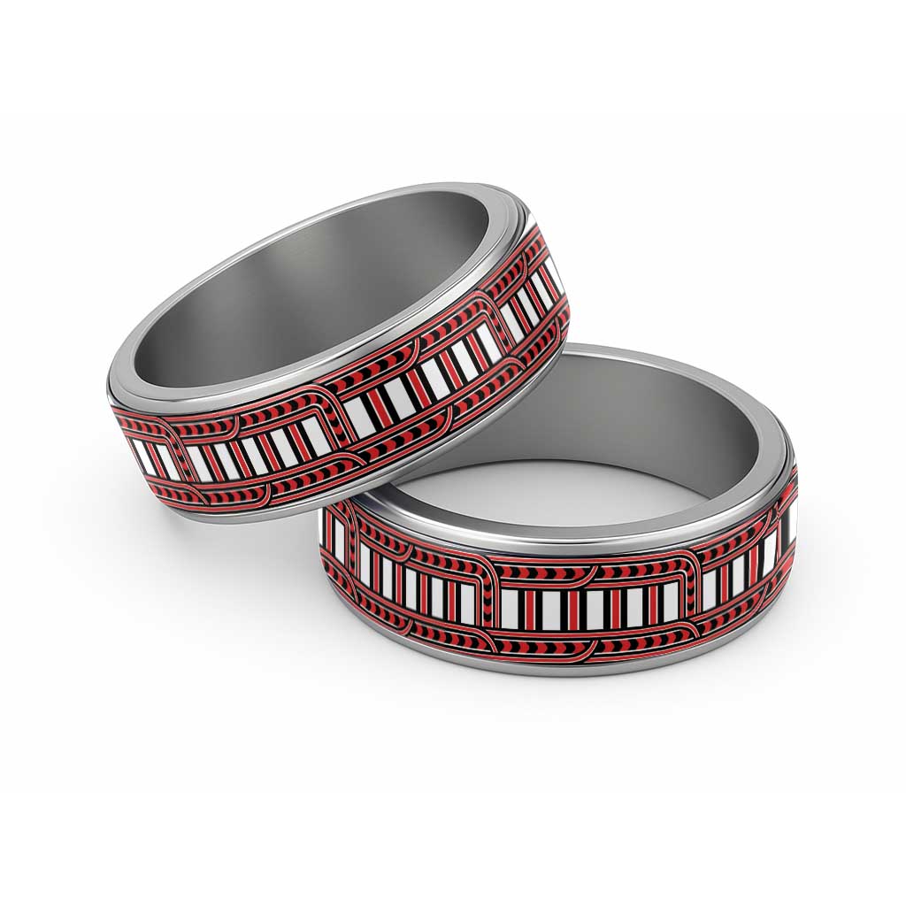 New Zealand Rauponga Whakarare Kowhaiwhai Motif Classic Ring - Polynesian Pride