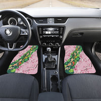 Koi Fish Sakura Japan Car Mats Eternal Flow Cherry Blossom Seigaiha Pattern