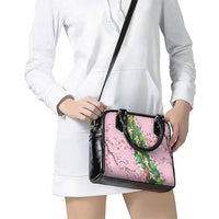 Koi Fish Sakura Japan Shoulder Handbag Eternal Flow Cherry Blossom Seigaiha Pattern