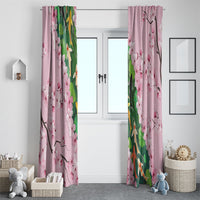 Koi Fish Sakura Japan Window Curtain Eternal Flow Cherry Blossom Seigaiha Pattern