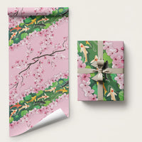 Koi Fish Sakura Japan Wrapping Paper Eternal Flow Cherry Blossom Seigaiha Pattern