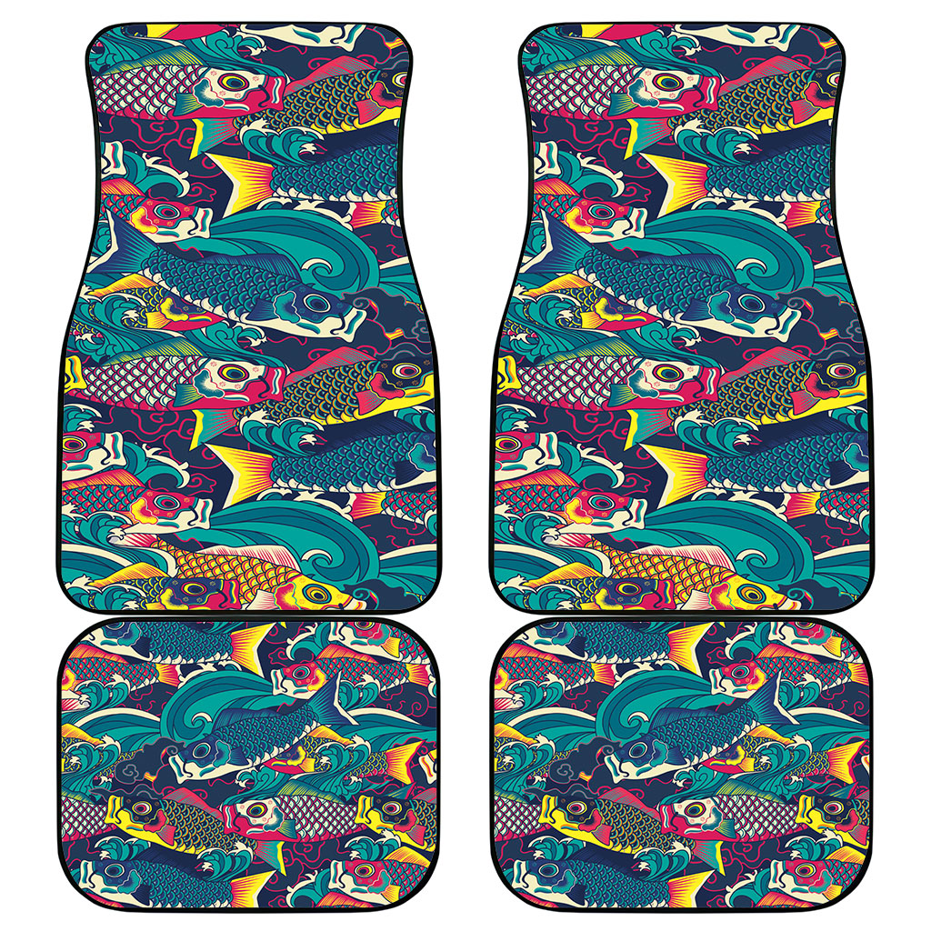 Japan Koinobori Car Mats Japanese Koi Flag Waves Pattern