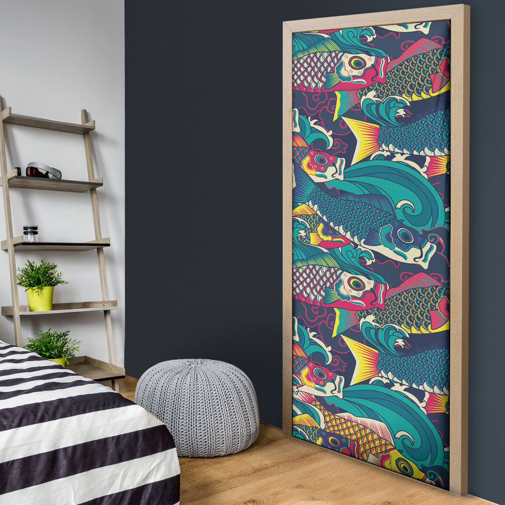 Japan Koinobori Door Cover Japanese Koi Flag Waves Pattern