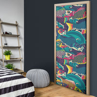 Japan Koinobori Door Cover Japanese Koi Flag Waves Pattern
