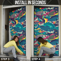 Japan Koinobori Door Cover Japanese Koi Flag Waves Pattern