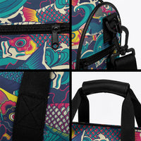Japan Koinobori Duffle Bag Japanese Koi Flag Waves Pattern