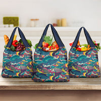 Japan Koinobori Grocery Bag Japanese Koi Flag Waves Pattern