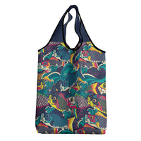 Japan Koinobori Grocery Bag Japanese Koi Flag Waves Pattern
