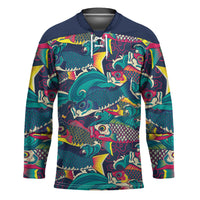 Japan Koinobori Hockey Jersey Japanese Koi Flag Waves Pattern