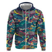 Japan Koinobori Hoodie Japanese Koi Flag Waves Pattern