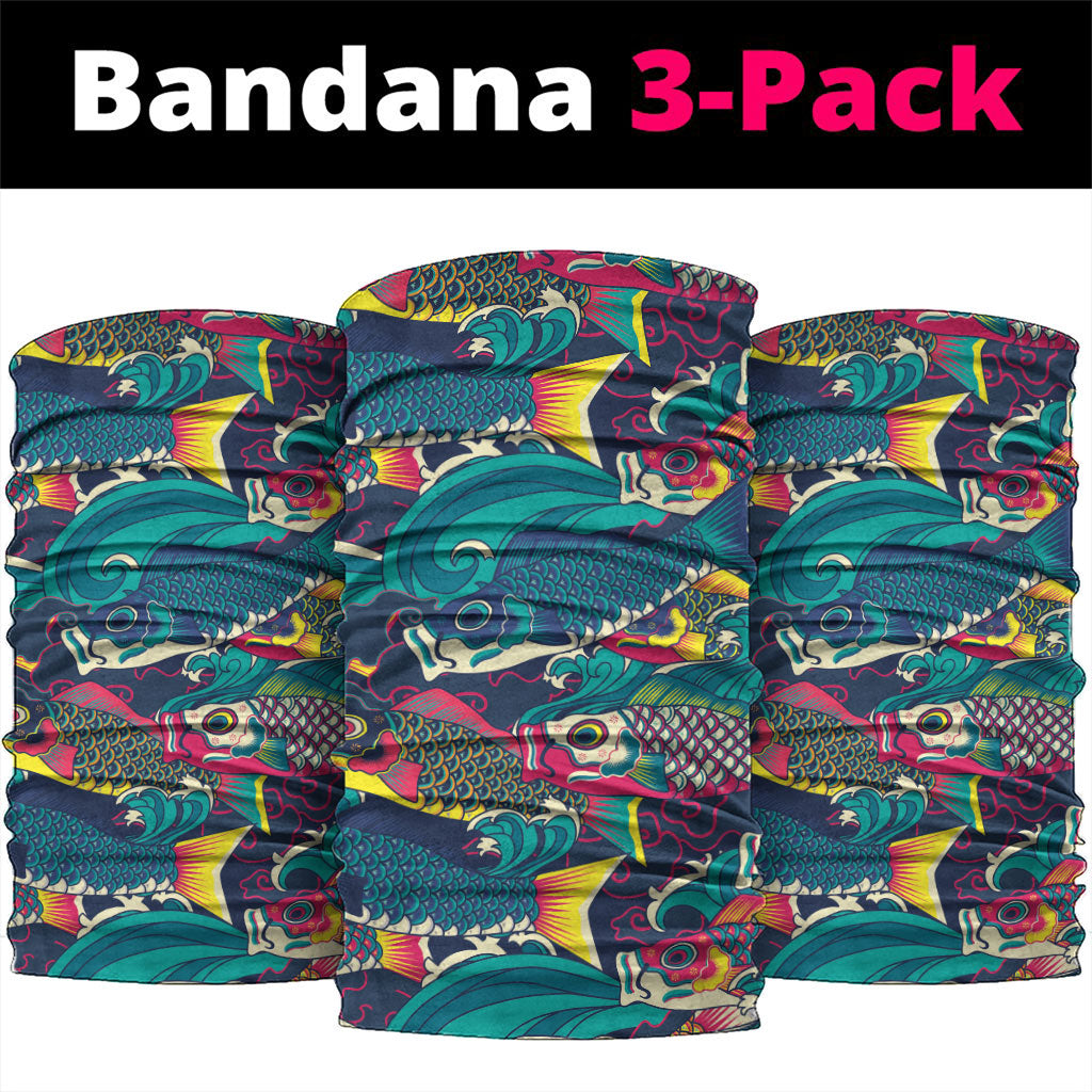 Japan Koinobori Neck Gaiter Japanese Koi Flag Waves Pattern