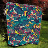 Japan Koinobori Quilt Japanese Koi Flag Waves Pattern