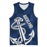 New Zealand Auckland Football Custom Basketball Jersey Navy Blue City Anchor Sky Tower Symbol LT14 Unisex Navy Blue - Polynesian Pride