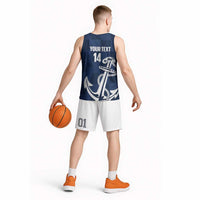 New Zealand Auckland Football Custom Basketball Jersey Navy Blue City Anchor Sky Tower Symbol LT14 - Polynesian Pride