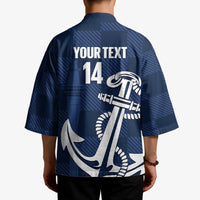 New Zealand Auckland Football Custom Kimono Navy Blue City Anchor Sky Tower Symbol LT14 - Polynesian Pride