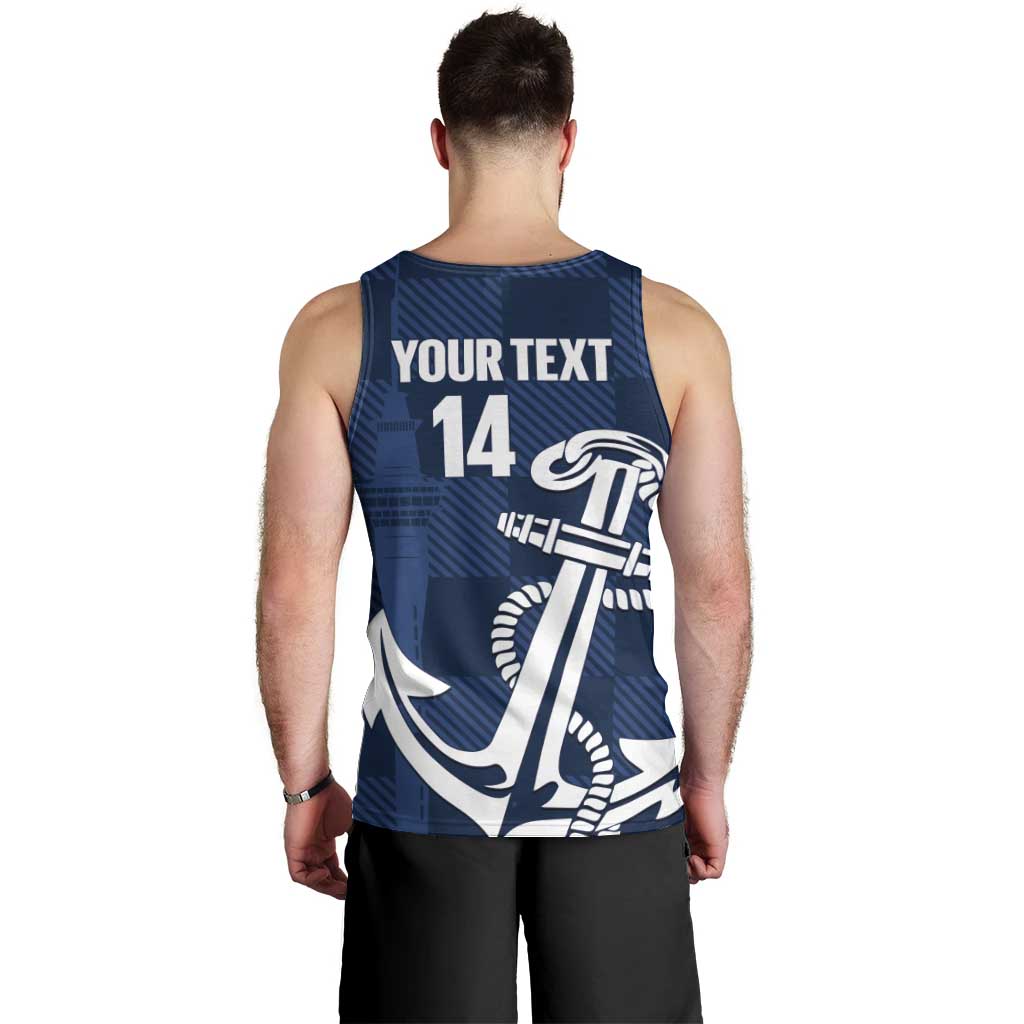 New Zealand Auckland Football Custom Men Tank Top Navy Blue City Anchor Sky Tower Symbol LT14 - Polynesian Pride