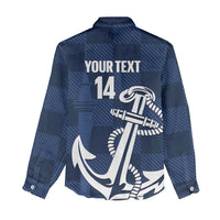 New Zealand Auckland Football Custom Women Casual Shirt Navy Blue City Anchor Sky Tower Symbol LT14 - Polynesian Pride