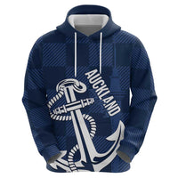 New Zealand Auckland Football Custom Zip Hoodie Navy Blue City Anchor Sky Tower Symbol LT14 - Polynesian Pride