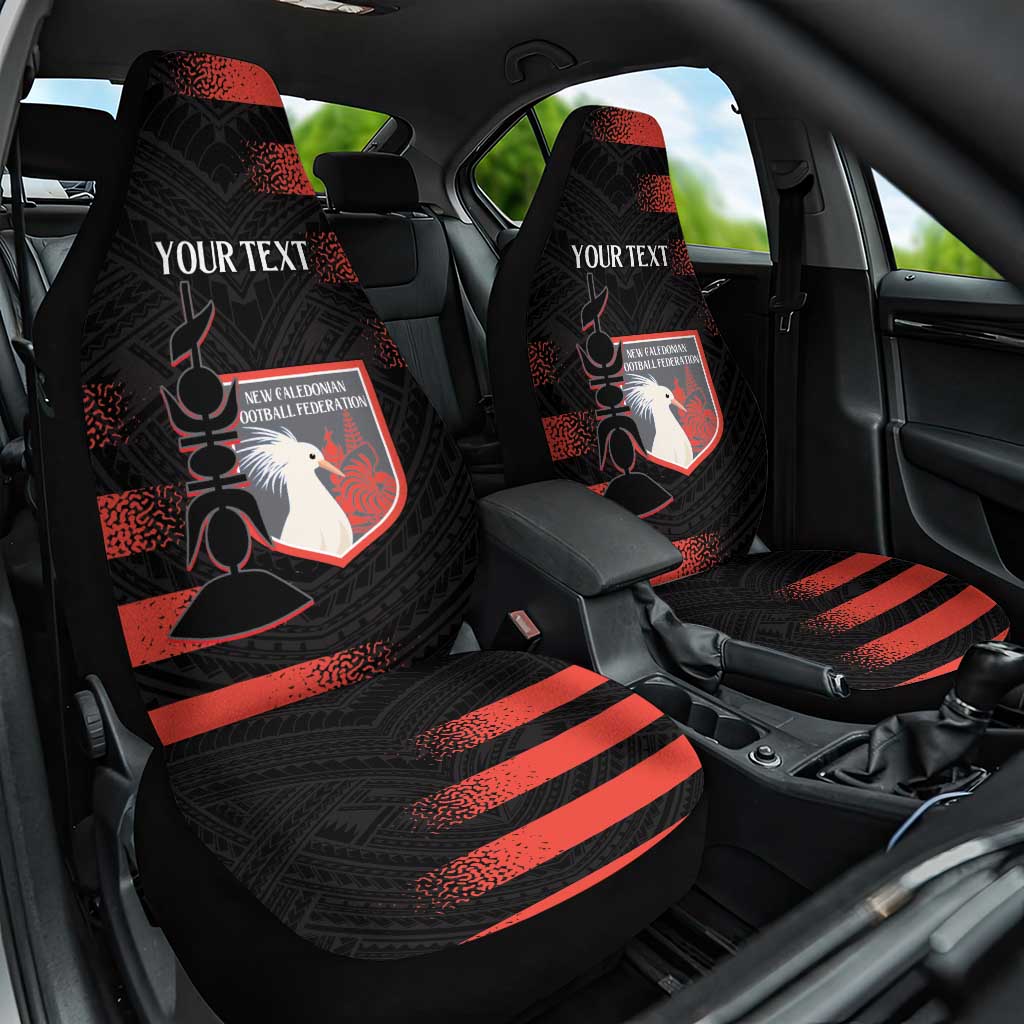 Custom New Caledonia Football Car Seat Cover Allez Les Cagous Polynesian Pattern LT14 One Size Black - Polynesian Pride