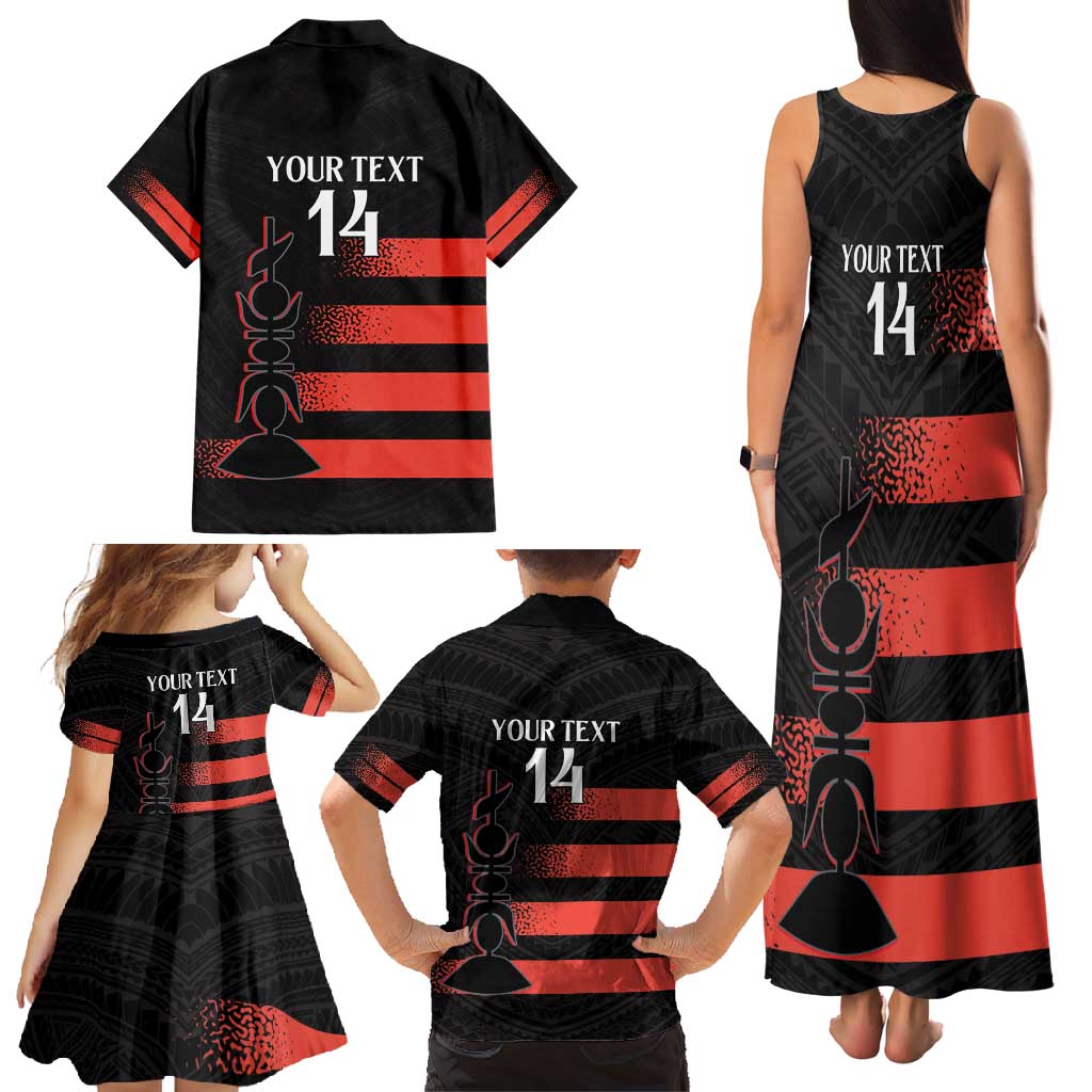 Custom New Caledonia Football Family Matching Tank Maxi Dress and Hawaiian Shirt Allez Les Cagous Polynesian Pattern LT14 - Polynesian Pride