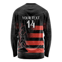 Custom New Caledonia Football Long Sleeve Shirt Allez Les Cagous Polynesian Pattern LT14 - Polynesian Pride