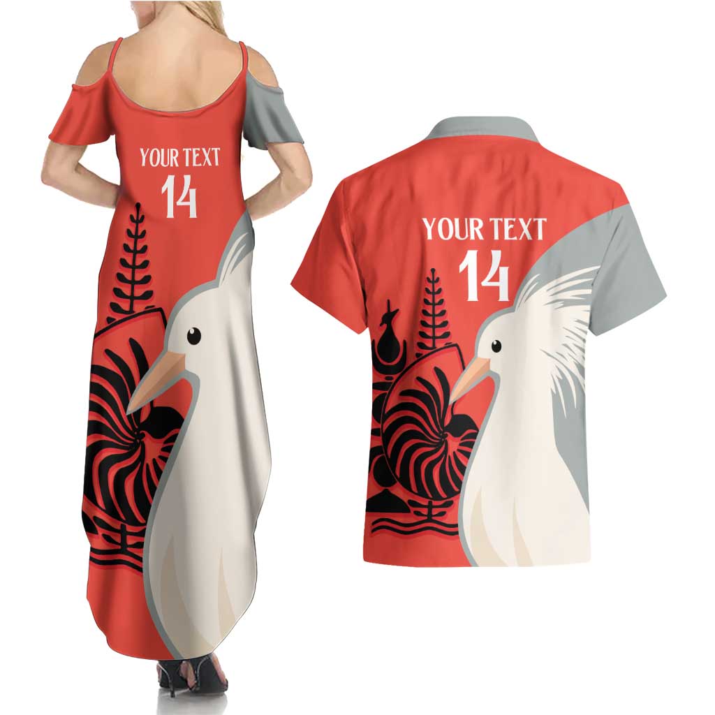 Custom Nouvelle-Caledonie Football Couples Matching Summer Maxi Dress and Hawaiian Shirt Allez Les Cagous Simple Style LT14 - Polynesian Pride