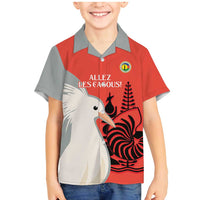 Custom Nouvelle-Caledonie Football Family Matching Mermaid Dress and Hawaiian Shirt Allez Les Cagous Simple Style LT14 Son's Shirt Red - Polynesian Pride