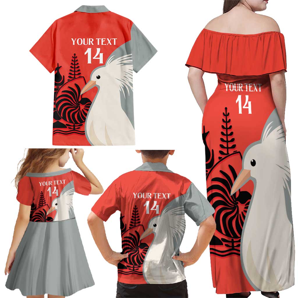 Custom Nouvelle-Caledonie Football Family Matching Off Shoulder Maxi Dress and Hawaiian Shirt Allez Les Cagous Simple Style LT14 - Polynesian Pride