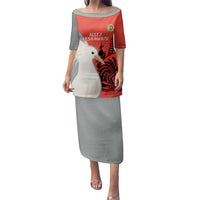 Custom Nouvelle-Caledonie Football Family Matching Puletasi and Hawaiian Shirt Allez Les Cagous Simple Style LT14 Mom's Dress Red - Polynesian Pride