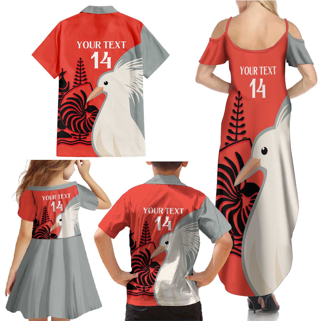 Custom Nouvelle-Caledonie Football Family Matching Summer Maxi Dress and Hawaiian Shirt Allez Les Cagous Simple Style LT14 - Polynesian Pride