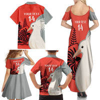 Custom Nouvelle-Caledonie Football Family Matching Summer Maxi Dress and Hawaiian Shirt Allez Les Cagous Simple Style LT14 - Polynesian Pride