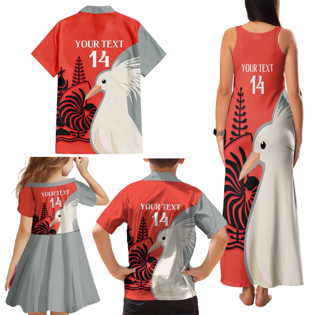 Custom Nouvelle-Caledonie Football Family Matching Tank Maxi Dress and Hawaiian Shirt Allez Les Cagous Simple Style LT14 - Polynesian Pride