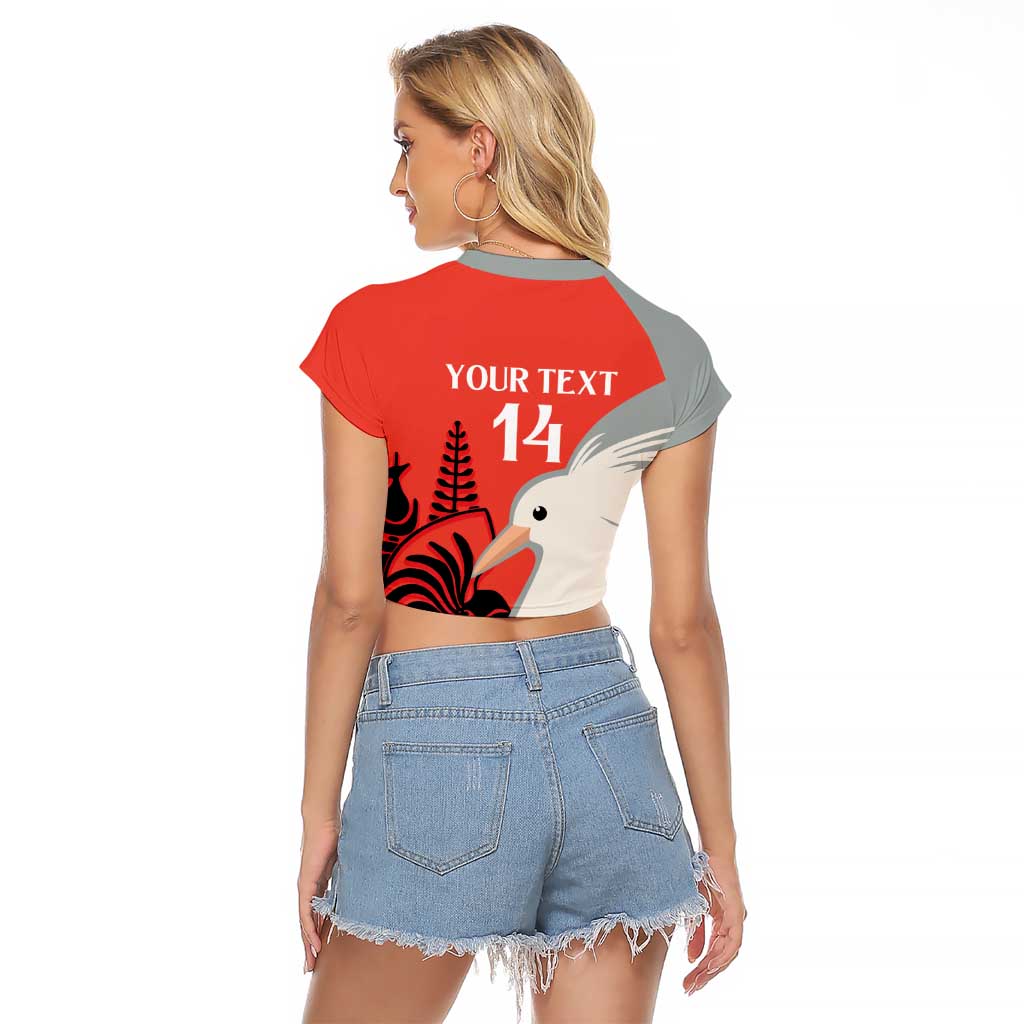 Custom Nouvelle-Caledonie Football Raglan Cropped T Shirt Allez Les Cagous Simple Style