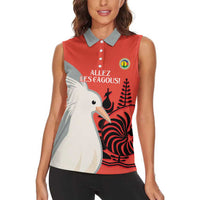 Custom Nouvelle-Caledonie Football Women Sleeveless Polo Shirt Allez Les Cagous Simple Style LT14 - Polynesian Pride