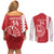 Custom Tahiti Football Couples Matching Off Shoulder Short Dress and Long Sleeve Button Shirt Go Toa Aito