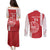 Custom Tahiti Football Couples Matching Puletasi and Long Sleeve Button Shirt Go Toa Aito