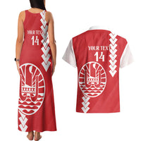 Custom Tahiti Football Couples Matching Tank Maxi Dress and Hawaiian Shirt Go Toa Aito LT14 - Polynesian Pride