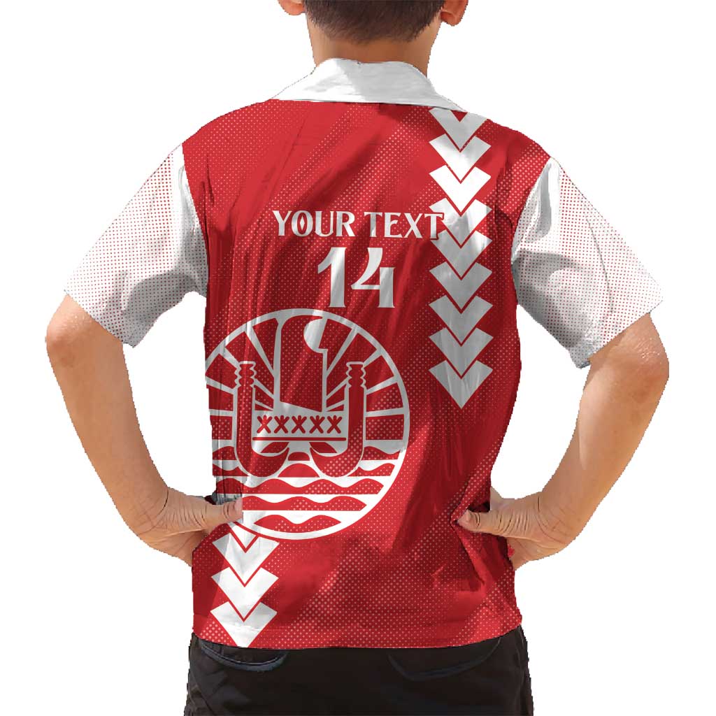 Custom Tahiti Football Family Matching Off Shoulder Short Dress and Hawaiian Shirt Go Toa Aito LT14 - Polynesian Pride