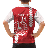 Custom Tahiti Football Family Matching Off Shoulder Short Dress and Hawaiian Shirt Go Toa Aito LT14 - Polynesian Pride