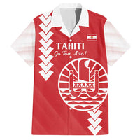 Custom Tahiti Football Family Matching Tank Maxi Dress and Hawaiian Shirt Go Toa Aito LT14 Dad's Shirt - Short Sleeve Red - Polynesian Pride