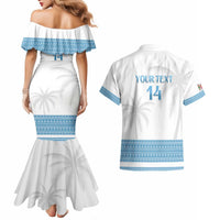 Custom Fiji Tapa Football Couples Matching Mermaid Dress and Hawaiian Shirt Go Bula Boy! LT14 - Polynesian Pride