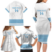 Custom Fiji Tapa Football Family Matching Long Sleeve Bodycon Dress and Hawaiian Shirt Go Bula Boy! LT14 - Polynesian Pride