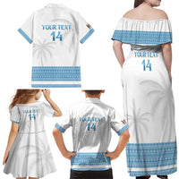 Custom Fiji Tapa Football Family Matching Off Shoulder Maxi Dress and Hawaiian Shirt Go Bula Boy! LT14 - Polynesian Pride
