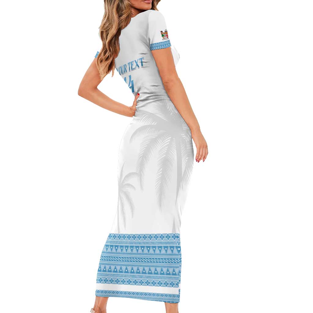Custom Fiji Tapa Football Family Matching Short Sleeve Bodycon Dress and Hawaiian Shirt Go Bula Boy! LT14 - Polynesian Pride