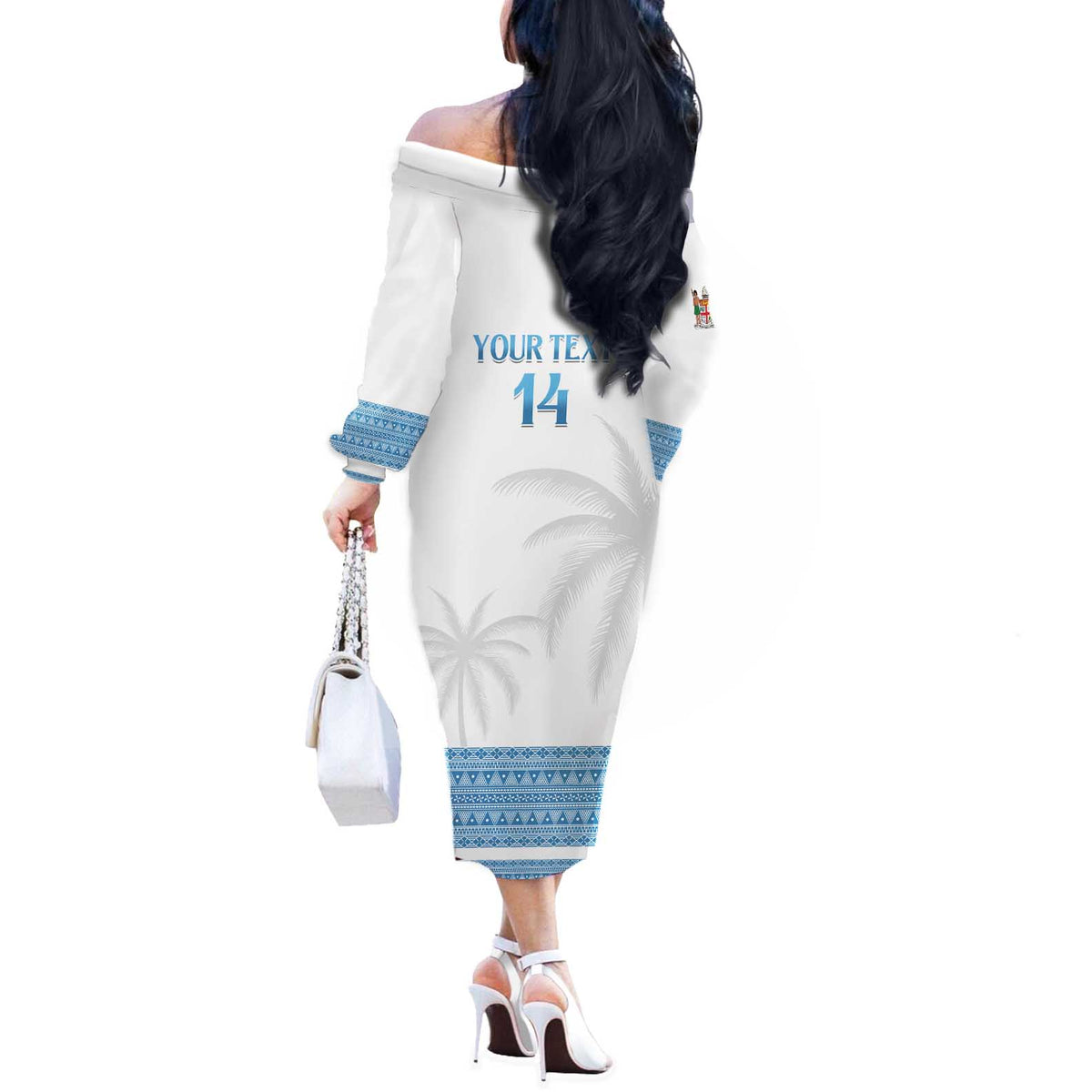 Custom Fiji Tapa Football Off The Shoulder Long Sleeve Dress Go Bula Boy!
