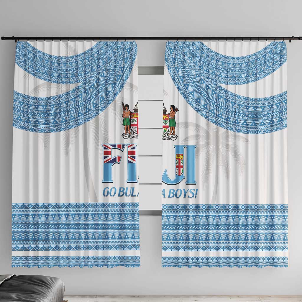 Custom Fiji Tapa Football Window Curtain Go Bula Boy!