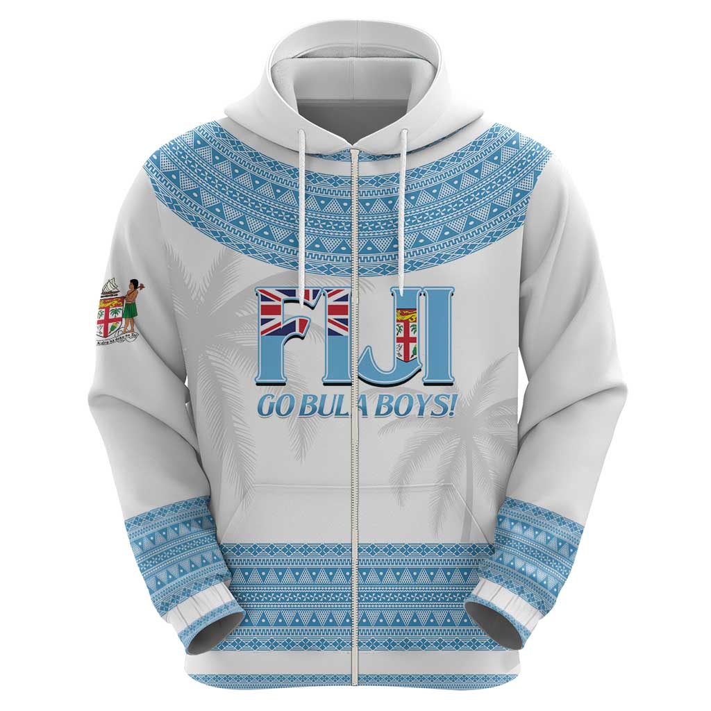 Custom Fiji Tapa Football Zip Hoodie Go Bula Boy!