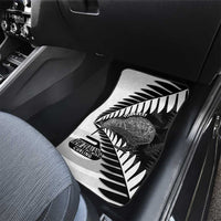 New Zealand Silver Fern Curling Personalised Car Mats Aotearoa Kiwi Ponga Black White Version LT14 - Polynesian Pride