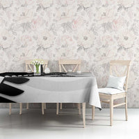 New Zealand Silver Fern Curling Personalised Tablecloth Aotearoa Kiwi Ponga Black White Version - Polynesian Pride
