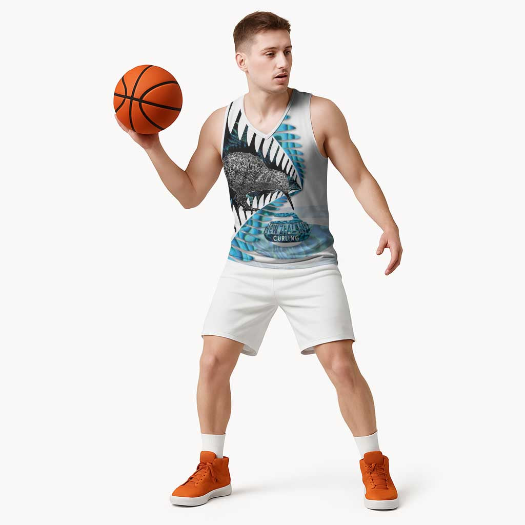 New Zealand Silver Fern Curling Personalised Basketball Jersey Aotearoa Kiwi Ponga Paua Shell Version - Polynesian Pride